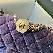 Fortok Chanel Pearl Crush Flap bag Purple velvet 20cm - 2