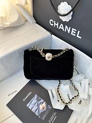 Fortok Chanel Pearl Crush Flap bag Black velvet 20cm - 6