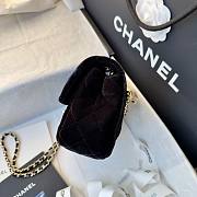 Fortok Chanel Pearl Crush Flap bag Black velvet 20cm - 5