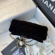 Fortok Chanel Pearl Crush Flap bag Black velvet 20cm - 4