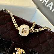 Fortok Chanel Pearl Crush Flap bag Black velvet 20cm - 2