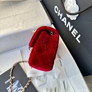 Fortok Chanel Pearl Crush Flap bag Red velvet 20cm - 3