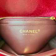 Fortok Chanel Pearl Crush Flap bag Red velvet 20cm - 2