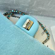Fortok Chanel Pearl Crush Flap bag Blue velvet 20cm - 3