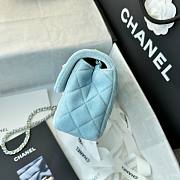 Fortok Chanel Pearl Crush Flap bag Blue velvet 20cm - 4