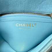 Fortok Chanel Pearl Crush Flap bag Blue velvet 20cm - 2