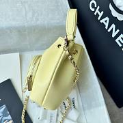 Fortok Chanel Mini Top Handle Bucket Bag with Chain yellow 12.5-10-7.5CM   - 6