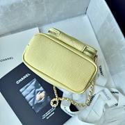 Fortok Chanel Mini Top Handle Bucket Bag with Chain yellow 12.5-10-7.5CM   - 4