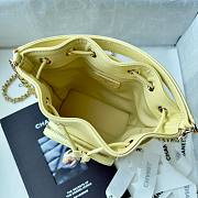 Fortok Chanel Mini Top Handle Bucket Bag with Chain yellow 12.5-10-7.5CM   - 3