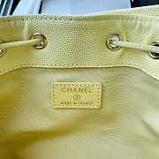 Fortok Chanel Mini Top Handle Bucket Bag with Chain yellow 12.5-10-7.5CM   - 2
