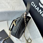 Fortok Chanel Mini Top Handle Bucket Bag with Chain Black 12.5-10-7.5CM - 5