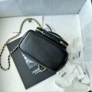 Fortok Chanel Mini Top Handle Bucket Bag with Chain Black 12.5-10-7.5CM - 4