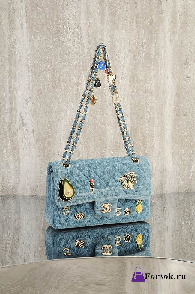 Fortok Chanel Flap Bag Denim 25cm - 1