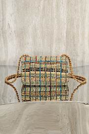 Fortok Chanel Vintage Tweed Flap Bag Yellow 20cm - 6