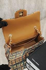Fortok Chanel Vintage Tweed Flap Bag Yellow 20cm - 3