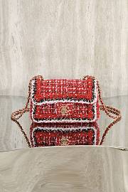 Fortok Chanel 25C Flap Bag Tweed Red 20cm - 1