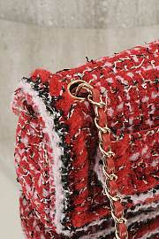 Fortok Chanel 25C Flap Bag Tweed Red 20cm - 6