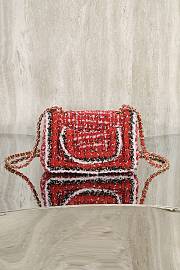 Fortok Chanel 25C Flap Bag Tweed Red 20cm - 5