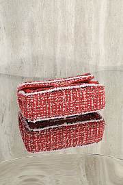 Fortok Chanel 25C Flap Bag Tweed Red 25cm - 5