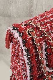 Fortok Chanel 25C Flap Bag Tweed Red 25cm - 3