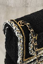 Fortok Chanel 25B Flap Bag Tweed Black 20cm - 6
