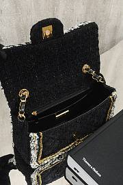 Fortok Chanel 25B Flap Bag Tweed Black 20cm - 4