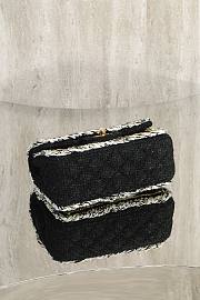 Fortok Chanel 25B Flap Bag Tweed Black 20cm - 5