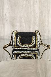 Fortok Chanel 25B Flap Bag Tweed Black 20cm - 3
