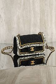 Fortok Chanel 25B Flap Bag Tweed Black 20cm - 2
