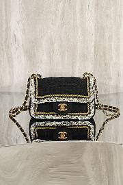 Fortok Chanel 25B Flap Bag Tweed Black 20cm - 1