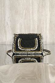 Fortok Chanel 25B Flap Bag Tweed Black 25cm  - 4