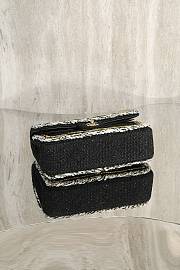 Fortok Chanel 25B Flap Bag Tweed Black 25cm  - 2