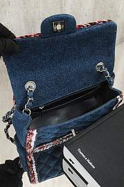 Fortok Chanel Vintage Flap Bag Denim and Tweed 20cm - 3