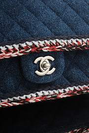 Fortok Chanel Vintage Flap Bag Denim and Tweed 25cm - 6