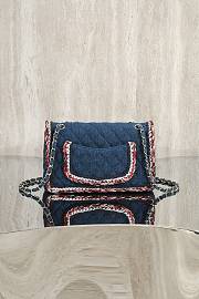Fortok Chanel Vintage Flap Bag Denim and Tweed 25cm - 3