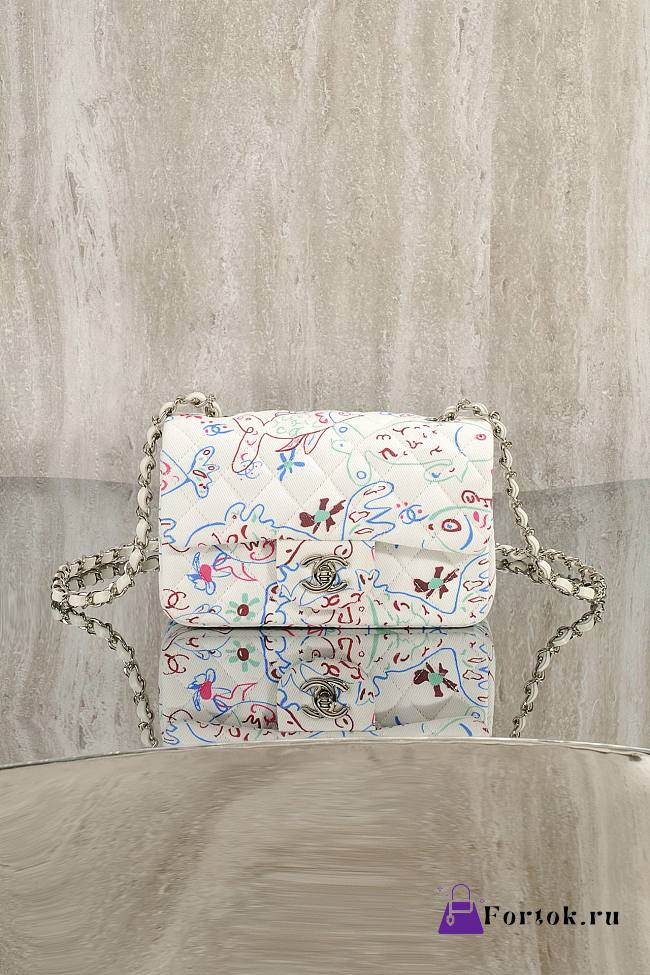 Fortok Chanel 25C Flap Bag White 20cm - 1