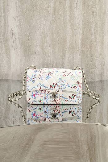 Fortok Chanel 25C Flap Bag White 20cm