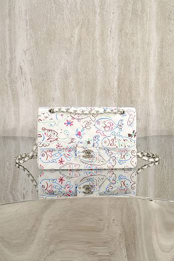 Fortok Chanel 25C Flap Bag White 25cm