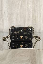 Fortok Chanel 24C Flap Bag Sequins Black 20cm  - 1