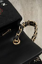 Fortok Chanel 24C Flap Bag Sequins Black 20cm  - 3