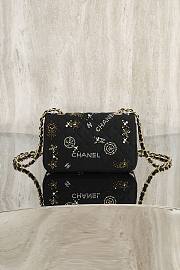 Fortok Chanel 24C Flap Bag Sequins Black 20cm  - 6