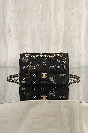 Fortok Chanel 24C Flap Bag Sequins Black 23cm  - 1