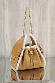 Fortok Chanel 25 Fur Brown 30x26x14cm - 4