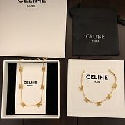 Fortok Celine Logo Necklace Gold  - 4