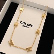 Fortok Celine Logo Necklace Gold  - 3