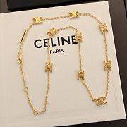 Fortok Celine Logo Necklace Gold  - 1