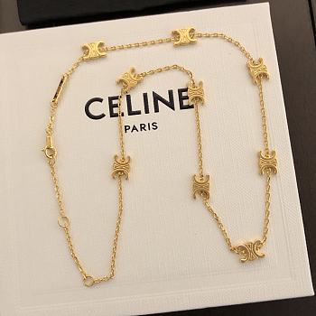 Fortok Celine Logo Necklace Gold 