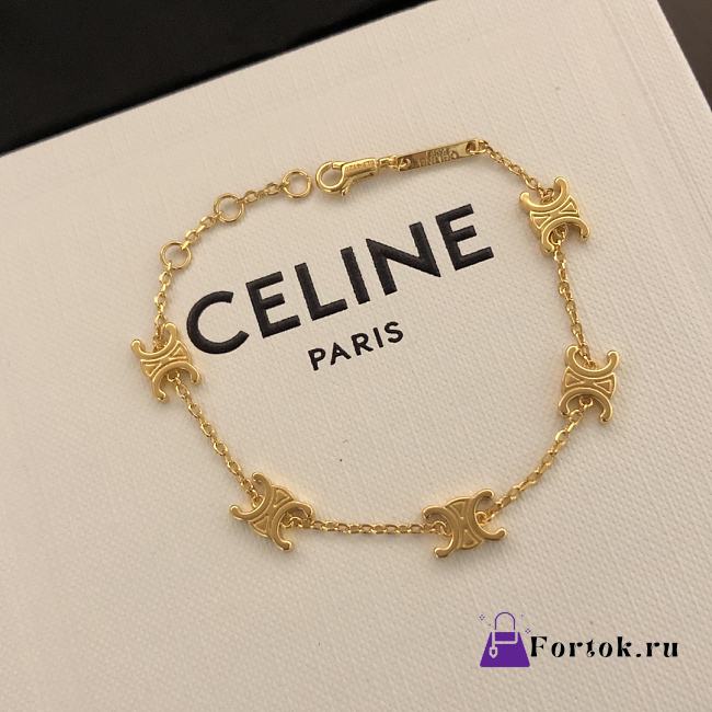Fortok Celine Logo Bracelet Gold  - 1
