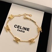 Fortok Celine Logo Bracelet Gold  - 3