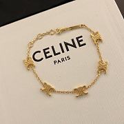 Fortok Celine Logo Bracelet Gold  - 2